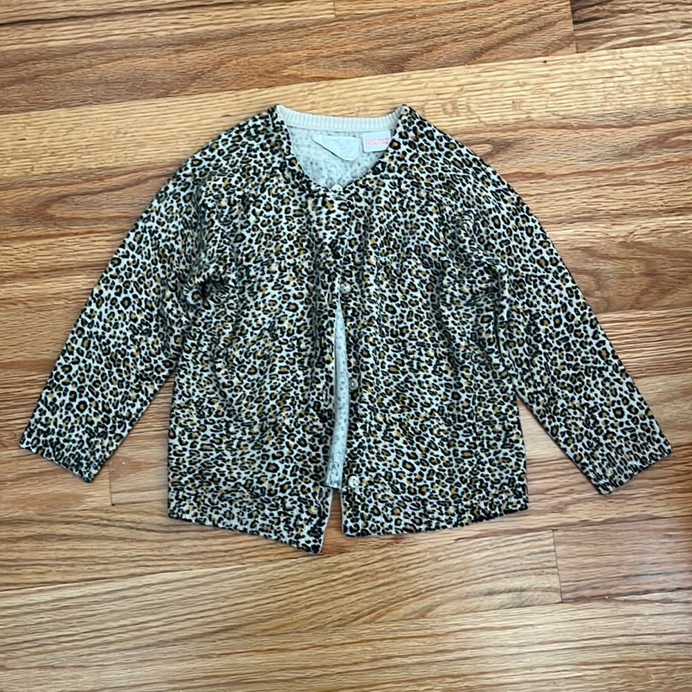 Zara Baby leopard animal print cardigan sweater 12-18 months